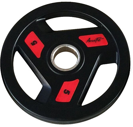 Олимпийский обрезиненный диск 5 кг, черно-красный Aerofit AFPLC5 | Aerofit Professional | aerofit-russia.ru