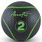 Набивной мяч 2 кг, черный/ зеленые полоски. Aerofit AFMB2 | Aerofit Professional | aerofit-russia.ru