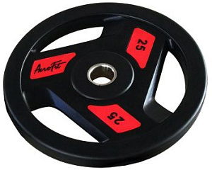 Олимпийский обрезиненный диск Aerofit 25 кг, черно-красный | Aerofit Professional | aerofit-russia.ru